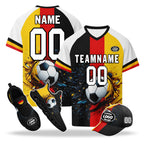 Custom Germany 2026 World Cup High Quality Soccer Stadium Version Jersey Sneakers Sports Shoes and Hat Combo Offer Personalized Team Name and Logo ZH-F028100-8