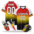 Custom Germany 2026 World Cup High Quality Soccer Stadium Version Jersey Sneakers Sports Shoes and Hat Combo Offer Personalized Team Name and Logo ZH-F028100-9