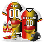 Custom Germany 2026 World Cup High Quality Soccer Stadium Version Jersey Sneakers Sports Shoes and Hat Combo Offer Personalized Team Name and Logo ZH-F028102-10