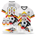 Custom Germany 2026 World Cup High Quality Soccer Stadium Version Jersey Sneakers Sports Shoes and Hat Combo Offer Personalized Team Name and Logo ZH-F028102-3