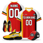 Custom Germany 2026 World Cup High Quality Soccer Stadium Version Jersey Sneakers Sports Shoes and Hat Combo Offer Personalized Team Name and Logo ZH-F028102-5