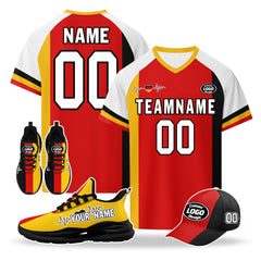 Custom Germany 2026 World Cup High Quality Soccer Stadium Version Jersey Sneakers Sports Shoes and Hat Combo Offer Personalized Team Name and Logo ZH-F028102-5