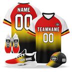 Custom Germany 2026 World Cup High Quality Soccer Stadium Version Jersey Sneakers Sports Shoes and Hat Combo Offer Personalized Team Name and Logo ZH-F028102-9