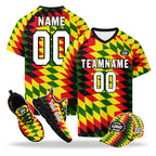 Custom Portugal 2026 World Cup High Quality Soccer Stadium Version Jersey Sneakers Sports Shoes and Hat Combo Offer Personalized Team Name and Logo ZH-F028104-10