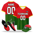Custom Portugal 2026 World Cup High Quality Soccer Stadium Version Jersey Sneakers Sports Shoes and Hat Combo Offer Personalized Team Name and Logo ZH-F028104-1