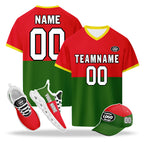 Custom Portugal 2026 World Cup High Quality Soccer Stadium Version Jersey Sneakers Sports Shoes and Hat Combo Offer Personalized Team Name and Logo ZH-F028104-1