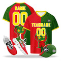 Custom Portugal 2026 World Cup High Quality Soccer Stadium Version Jersey Sneakers Sports Shoes and Hat Combo Offer Personalized Team Name and Logo ZH-F028104-2