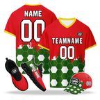 Custom Portugal 2026 World Cup High Quality Soccer Stadium Version Jersey Sneakers Sports Shoes and Hat Combo Offer Personalized Team Name and Logo ZH-F028104-4