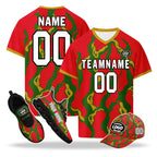 Custom Portugal 2026 World Cup High Quality Soccer Stadium Version Jersey Sneakers Sports Shoes and Hat Combo Offer Personalized Team Name and Logo ZH-F028104-6