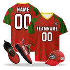 Custom Portugal 2026 World Cup High Quality Soccer Stadium Version Jersey Sneakers Sports Shoes and Hat Combo Offer Personalized Team Name and Logo ZH-F028104-7