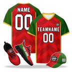 Custom Portugal 2026 World Cup High Quality Soccer Stadium Version Jersey Sneakers Sports Shoes and Hat Combo Offer Personalized Team Name and Logo ZH-F028104-9