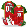 Custom Portugal 2026 World Cup High Quality Soccer Stadium Version Jersey Sneakers Sports Shoes and Hat Combo Offer Personalized Team Name and Logo ZH-F028104-9