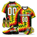Custom Portugal 2026 World Cup High Quality Soccer Stadium Version Jersey Sneakers Sports Shoes and Hat Combo Offer Personalized Team Name and Logo ZH-F028106-10
