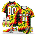 Custom Portugal 2026 World Cup High Quality Soccer Stadium Version Jersey Sneakers Sports Shoes and Hat Combo Offer Personalized Team Name and Logo ZH-F028106-10