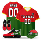 Custom Portugal 2026 World Cup High Quality Soccer Stadium Version Jersey Sneakers Sports Shoes and Hat Combo Offer Personalized Team Name and Logo ZH-F028106-1