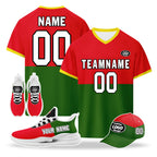Custom Portugal 2026 World Cup High Quality Soccer Stadium Version Jersey Sneakers Sports Shoes and Hat Combo Offer Personalized Team Name and Logo ZH-F028106-1