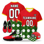 Custom Portugal 2026 World Cup High Quality Soccer Stadium Version Jersey Sneakers Sports Shoes and Hat Combo Offer Personalized Team Name and Logo ZH-F028106-4