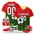 Custom Portugal 2026 World Cup High Quality Soccer Stadium Version Jersey Sneakers Sports Shoes and Hat Combo Offer Personalized Team Name and Logo ZH-F028106-5