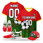 Custom Portugal 2026 World Cup High Quality Soccer Stadium Version Jersey Sneakers Sports Shoes and Hat Combo Offer Personalized Team Name and Logo ZH-F028106-5