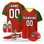 Custom Portugal 2026 World Cup High Quality Soccer Stadium Version Jersey Sneakers Sports Shoes and Hat Combo Offer Personalized Team Name and Logo ZH-F028106-7