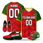 Custom Portugal 2026 World Cup High Quality Soccer Stadium Version Jersey Sneakers Sports Shoes and Hat Combo Offer Personalized Team Name and Logo ZH-F028106-9