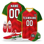 Custom Portugal 2026 World Cup High Quality Soccer Stadium Version Jersey Sneakers Sports Shoes and Hat Combo Offer Personalized Team Name and Logo ZH-F028106-9