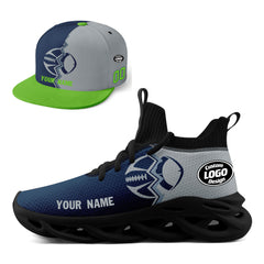 Custom Blue Grey Washington MaxSoul Shoes and Hat Combo Offer Personalized Combo ZH-D028017-14