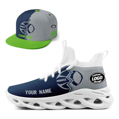 Custom Blue Grey Washington MaxSoul Shoes and Hat Combo Offer Personalized Combo ZH-D028017-14