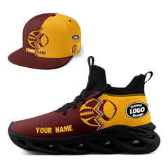 Custom Yellow Red Washington MaxSoul Shoes and Hat Combo Offer Personalized Combo ZH-D028017-16