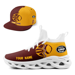 Custom Yellow Red Washington MaxSoul Shoes and Hat Combo Offer Personalized Combo ZH-D028017-16