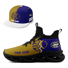 Custom Purple Yellow Maryland MaxSoul Shoes and Hat Combo Offer Personalized Combo ZH-D028017-17