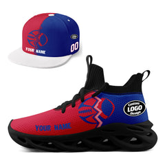 Custom Blue Red New York MaxSoul Shoes and Hat Combo Offer Personalized Combo ZH-D028017-18