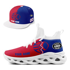 Custom Blue Red New York MaxSoul Shoes and Hat Combo Offer Personalized Combo ZH-D028017-18