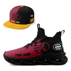 Custom Red Black Arizona MaxSoul Shoes and Hat Combo Offer Personalized Combo ZH-D028017-1