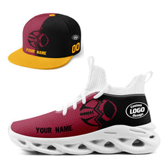 Custom Red Black Arizona MaxSoul Shoes and Hat Combo Offer Personalized Combo ZH-D028017-1