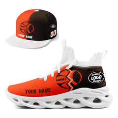 Custom Orange Brownish Red Ohio MaxSoul Shoes and Hat Combo Offer Personalized Combo ZH-D028017-20