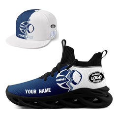 Custom Blue White Indiana MaxSoul Shoes and Hat Combo Offer Personalized Combo ZH-D028017-23