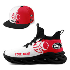 Custom Red White Missouri MaxSoul Shoes and Hat Combo Offer Personalized Combo ZH-D028017-25