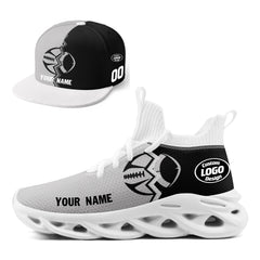 Custom Grey Black Las Vegas MaxSoul Shoes and Hat Combo Offer Personalized Combo ZH-D028017-26