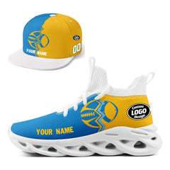 Custom Yellow Blue California MaxSoul Shoes and Hat Combo Offer Personalized Combo ZH-D028017-27