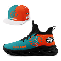 Custom Orange Blue Florida MaxSoul Shoes and Hat Combo Offer Personalized Combo ZH-D028017-28