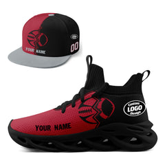 Custom Red Black Georgia MaxSoul Shoes and Hat Combo Offer Personalized Combo ZH-D028017-2