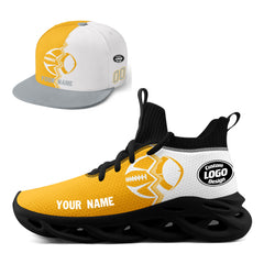 Custom Yellow White Pennsylvania MaxSoul Shoes and Hat Combo Offer Personalized Combo ZH-D028017-31