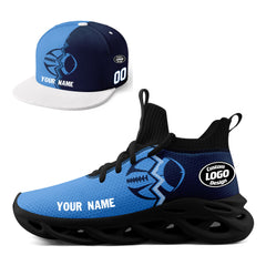 Custom Deep Blue Light Blue Tennessee MaxSoul Shoes and Hat Combo Offer Personalized Combo ZH-D028017-32