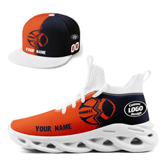 Custom Deep Blue Orange Illinois MaxSoul Shoes and Hat Combo Offer Personalized Combo ZH-D028017-4