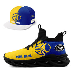 Custom Yellow Blue California MaxSoul Shoes and Hat Combo Offer Personalized Combo ZH-D028017-8