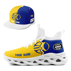 Custom Yellow Blue California MaxSoul Shoes and Hat Combo Offer Personalized Combo ZH-D028017-8